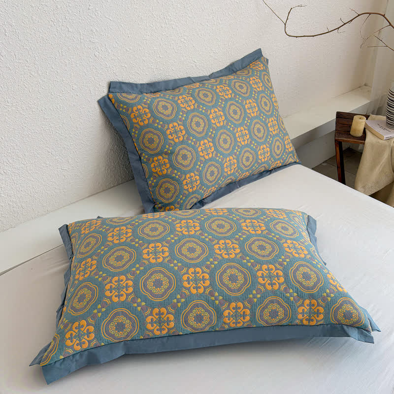 Boho 3-layer Muslin Reversible Bedspread Quilt