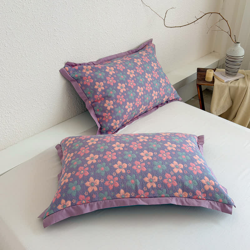 Ditsy Floral 3-layer Gauze Bedspread Quilt