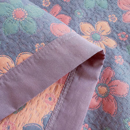 Ditsy Floral 3-layer Gauze Bedspread Quilt