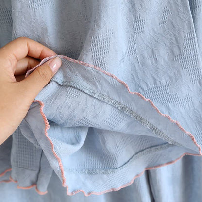 Sky Blue Cotton Pajama Set(PCS)