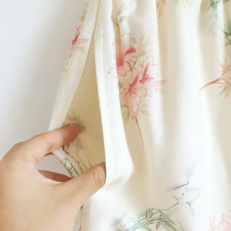 Floral Cotton Short Sleeve Pajama Set(3PCS)
