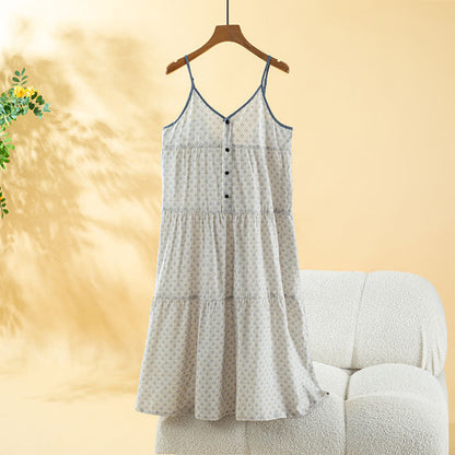 Vintage Printed Cotton Cami Women's Nightgown