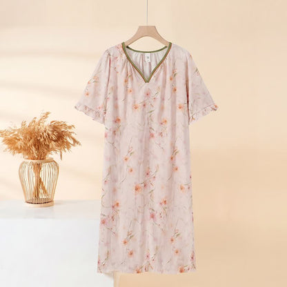 Floral Ruffle Sleeve Lounge Nightdress