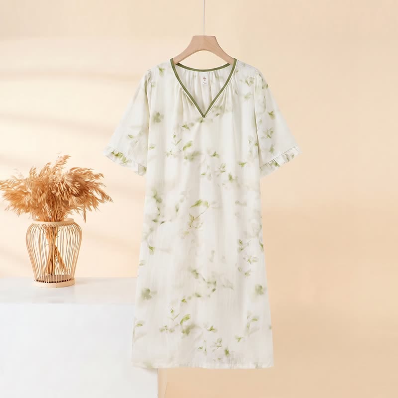 Floral Ruffle Sleeve Lounge Nightdress