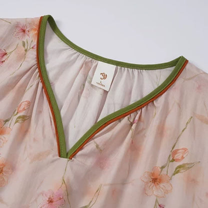 Floral Ruffle Sleeve Lounge Nightdress