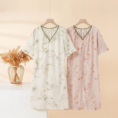 Floral Ruffle Sleeve Lounge Nightdress