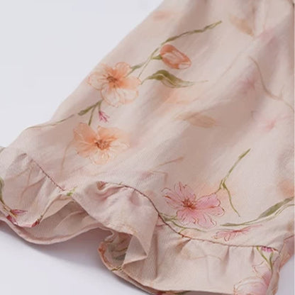 Floral Ruffle Sleeve Lounge Nightdress