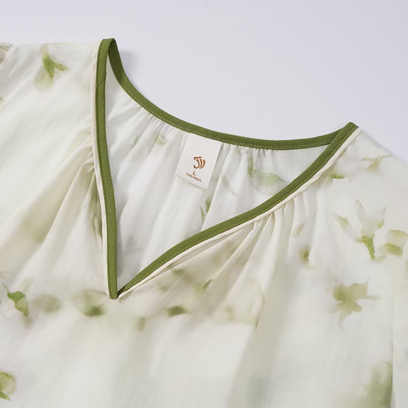 Floral Ruffle Sleeve Lounge Nightdress
