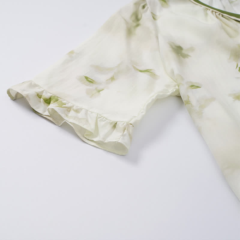 Floral Ruffle Sleeve Lounge Nightdress