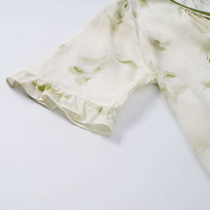 Floral Ruffle Sleeve Lounge Nightdress