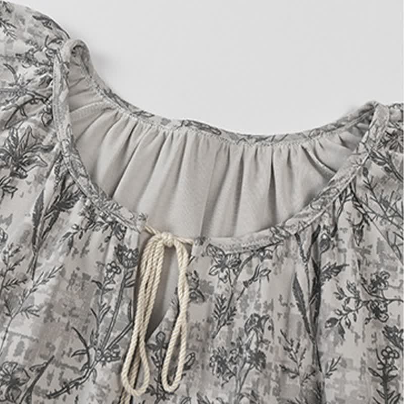 Boho Gray Cotton Tassel Nightgown