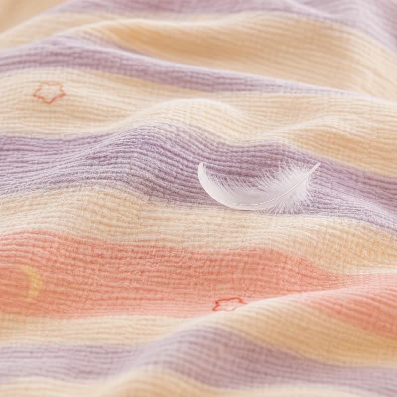 Pastel Stripe Starry Triple Gauze Bedding Set