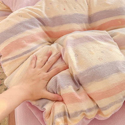Pastel Stripe Starry Triple Gauze Bedding Set