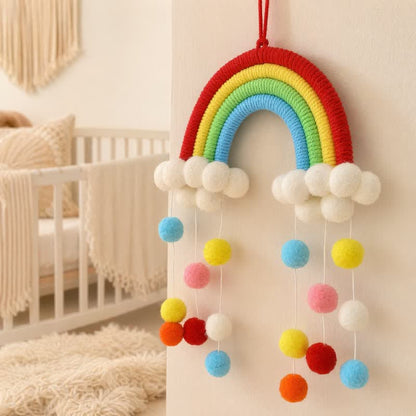 Handwoven Nordic Rainbow Wall Hanging Decor