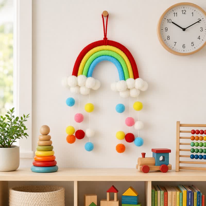 Handwoven Nordic Rainbow Wall Hanging Decor