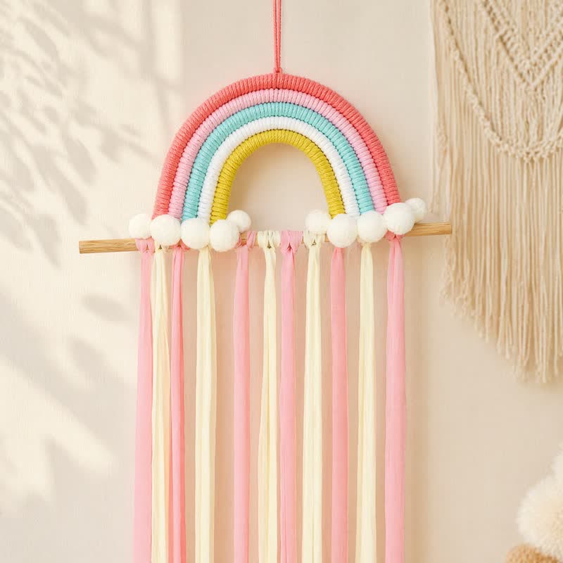 Handmade Nordic Rainbow Tassel Wall Hanging