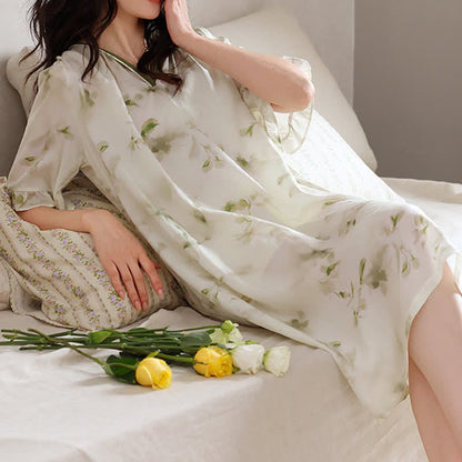 Floral Ruffle Sleeve Lounge Nightdress