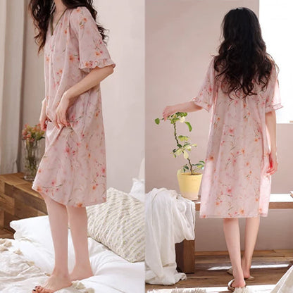 Floral Ruffle Sleeve Lounge Nightdress