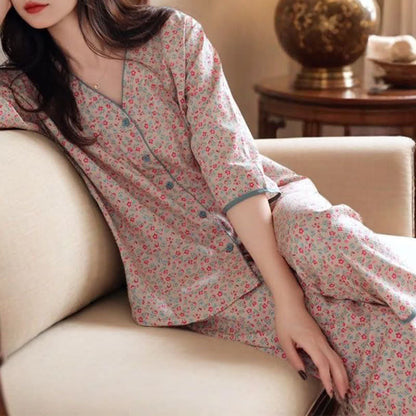 Rutsic Floral Cotton Women's Pajama Set