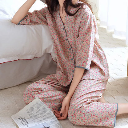 Rutsic Floral Cotton Women's Pajama Set