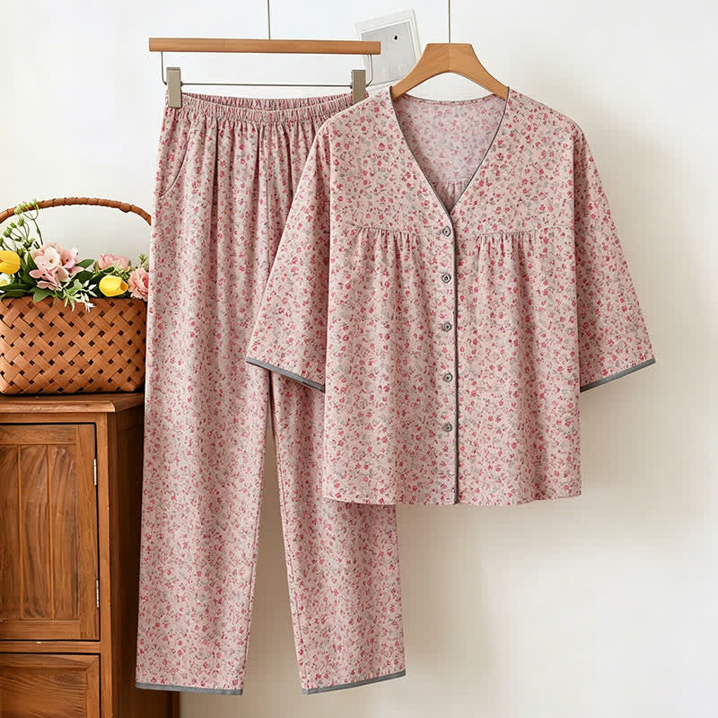 Rutsic Floral Cotton Women's Pajama Set