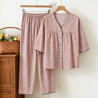 Rutsic Floral Cotton Women's Pajama Set