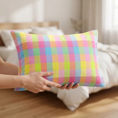 Candy Plaid Rectangular Cotton Gauze  Pillowcases