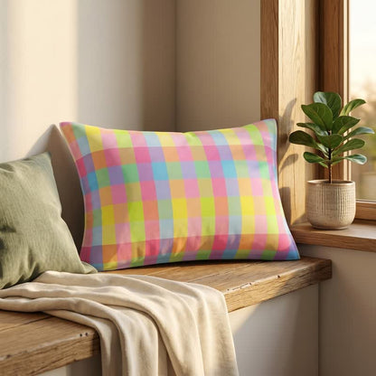 Candy Plaid Rectangular Cotton Gauze  Pillowcases