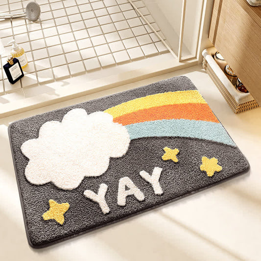 YAY Rainbow Faux Cashmere Bath Rug