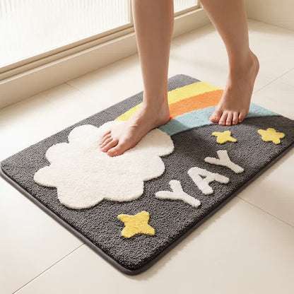 YAY Rainbow Faux Cashmere Bath Rug