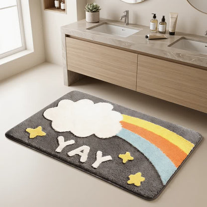 YAY Rainbow Faux Cashmere Bath Rug