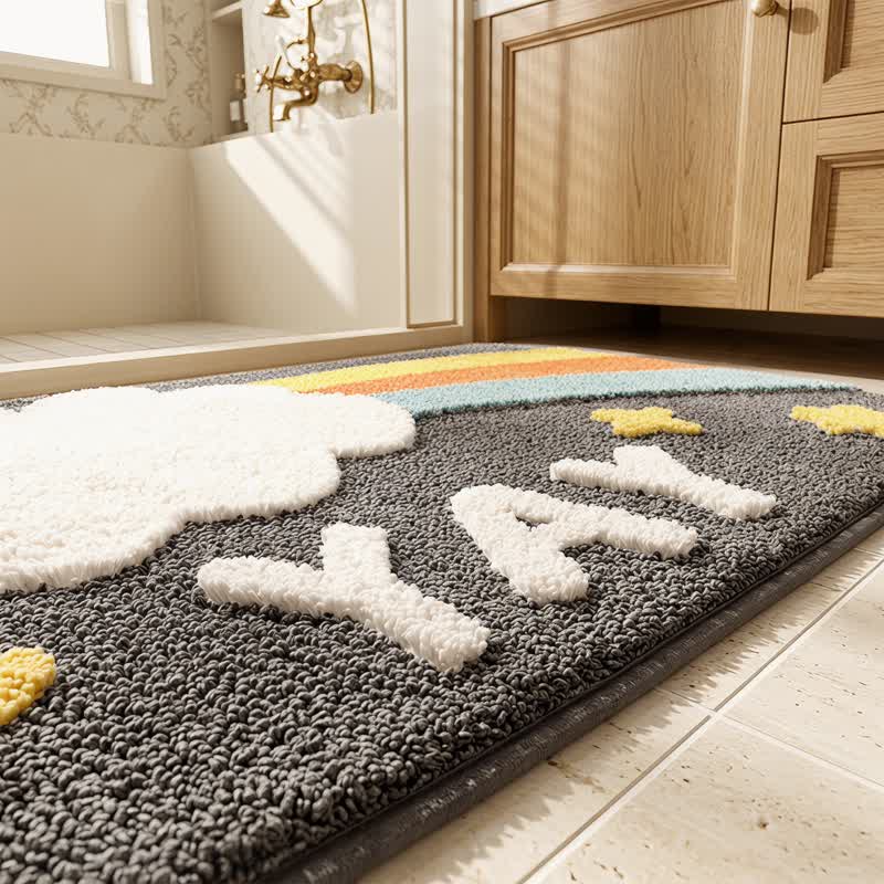 YAY Rainbow Faux Cashmere Bath Rug