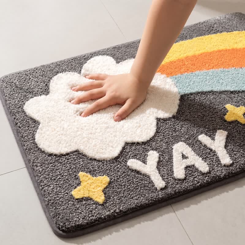 YAY Rainbow Faux Cashmere Bath Rug