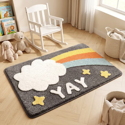 YAY Rainbow Faux Cashmere Bath Rug
