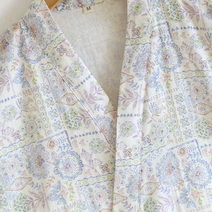 Ethnic Vintage Floral Cotton Kimono Robe