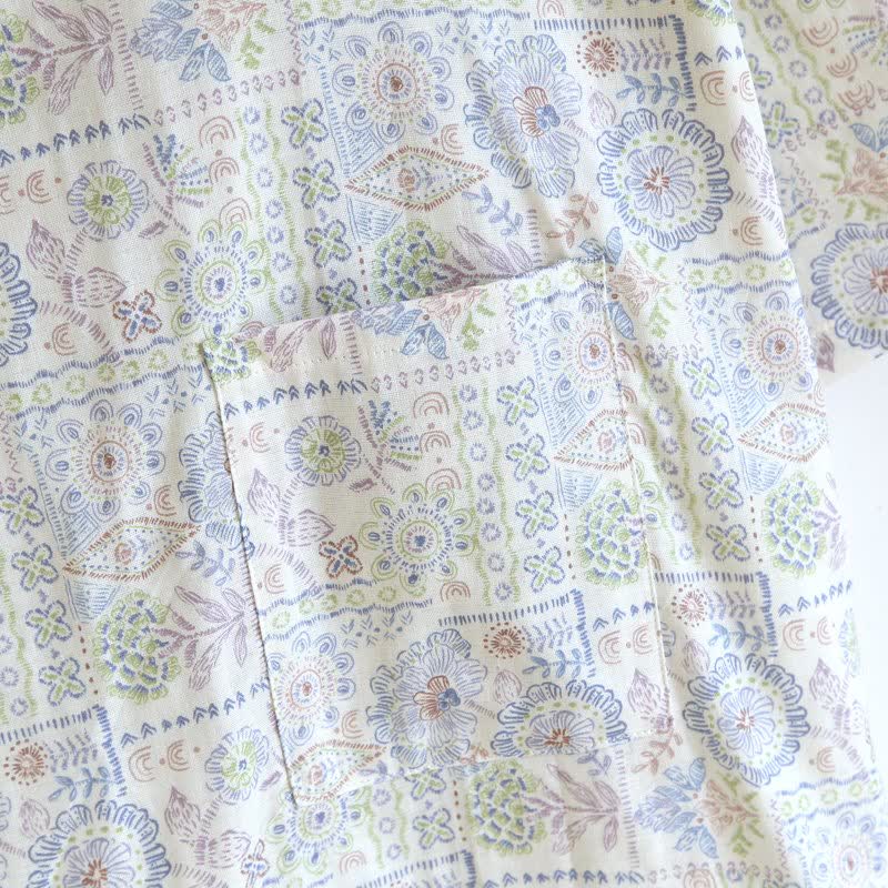 Ethnic Vintage Floral Cotton Kimono Robe