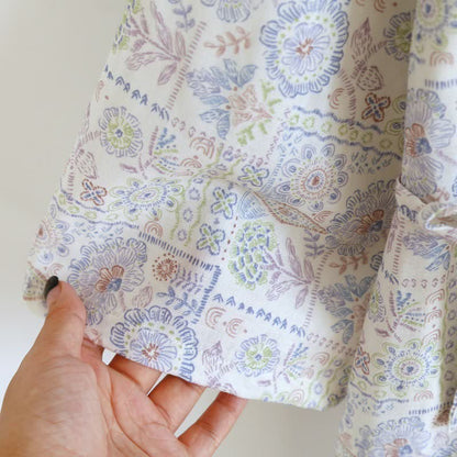 Ethnic Vintage Floral Cotton Kimono Robe