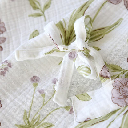 Violet Floral Cotton Kimono Robe