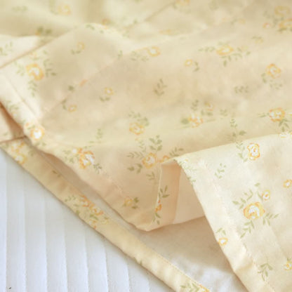 Yellow Botanical Cotton Gauze Kimono Robe