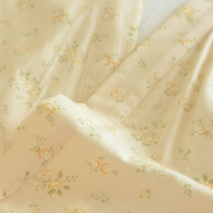 Yellow Botanical Cotton Gauze Kimono Robe