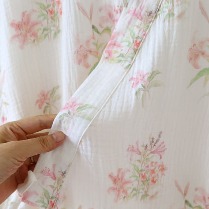Pink Floral Pure Cotton Kimono Robe
