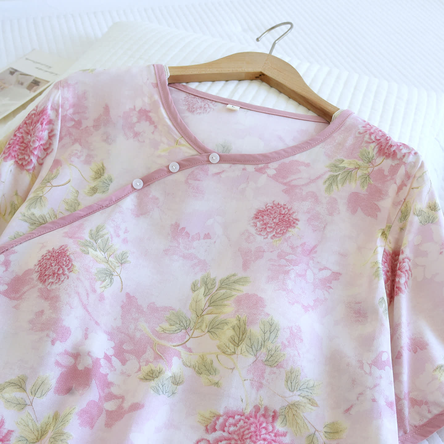 Hydrangea Floral Padded  Cropped Pants Nightwear