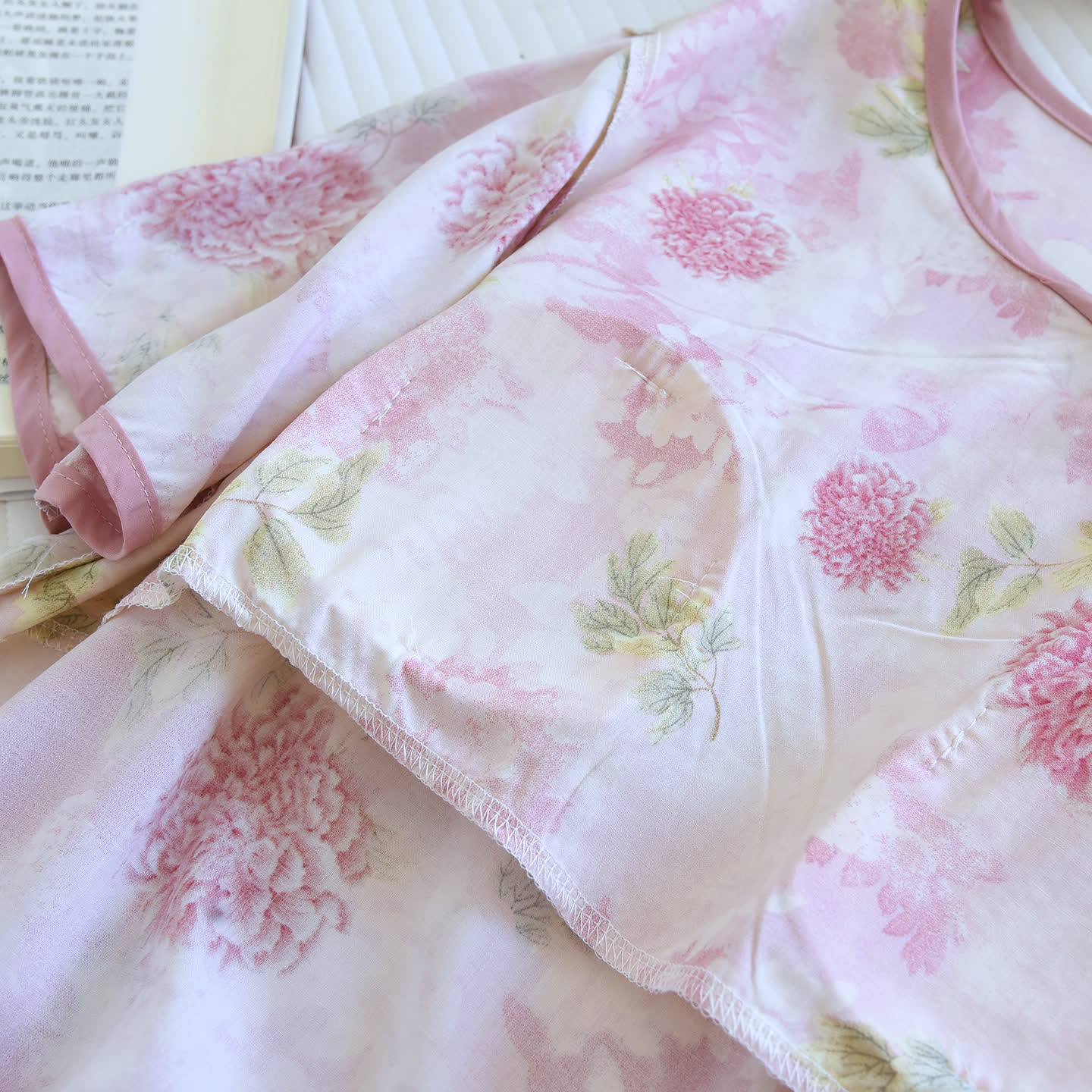 Hydrangea Floral Padded  Cropped Pants Nightwear