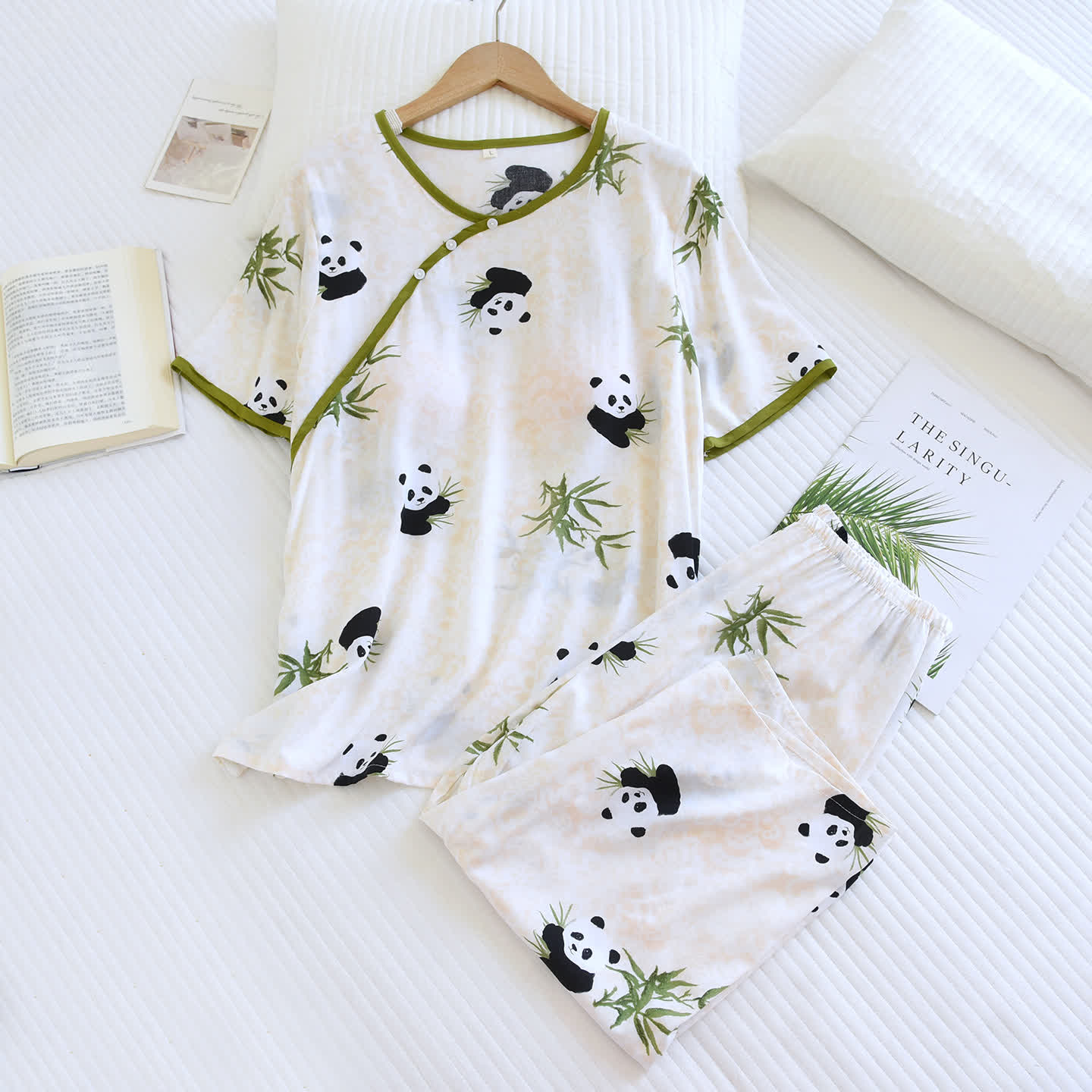Padded Panda Short Sleeve Capri Pajamas