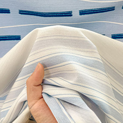Blue Mixed Stripe & Gingham Cotton Bedspread