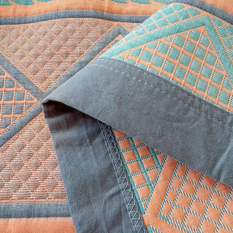 Geometric Wheat 3-Layer Muslin Cotton Quilt