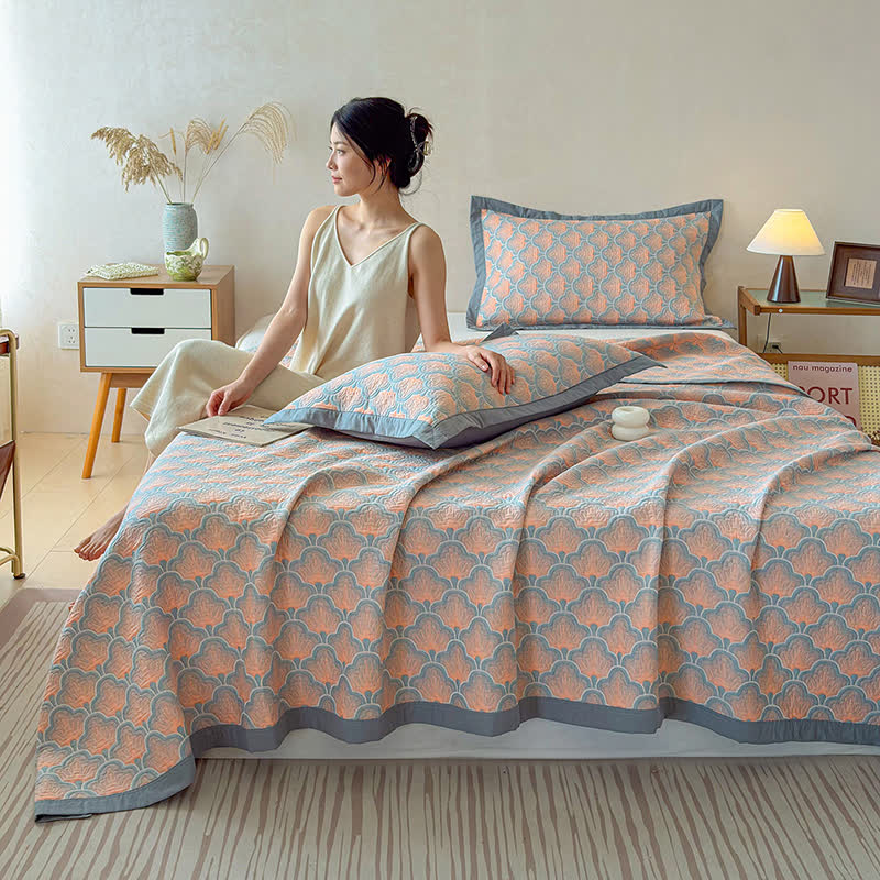 Jacquard Sea Shell 3-Layer Muslin Cotton Quilt