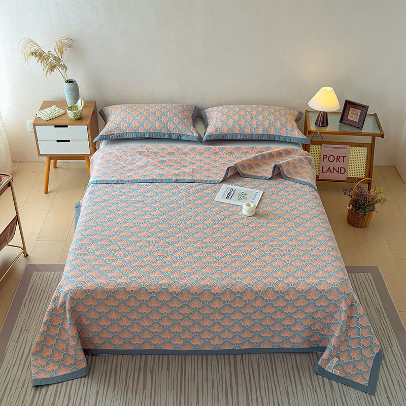Jacquard Sea Shell 3-Layer Muslin Cotton Quilt