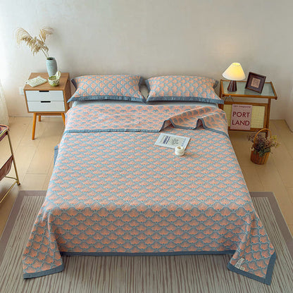 Jacquard Sea Shell 3-Layer Muslin Cotton Quilt