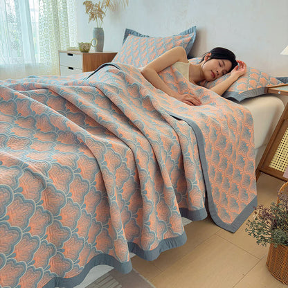 Jacquard Sea Shell 3-Layer Muslin Cotton Quilt